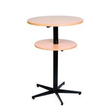Centre Pedestal Base Bar Table Round Top With Shelf